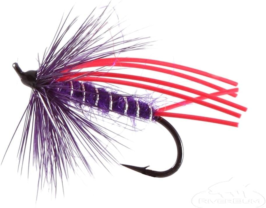 RiverBum Classic Steelhead Fly Fishing Flies Assortment Kit with Fly Box, Copper Top, Comet, Bomber, COHO - 30 Piece