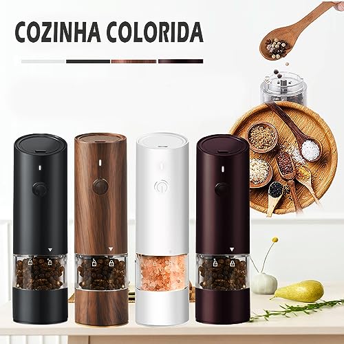 IRUIHOO Moedor de pimenta,Tempero Cozinha Garrafa de Moagem Elétrica Ajustável Espessura Adequado pa
