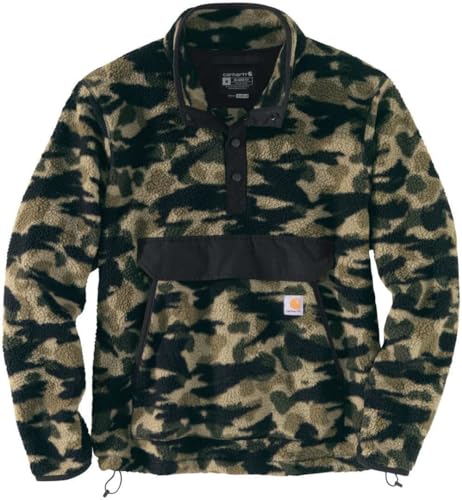 Carhartt Herren Relaxed Fit Fleece Pullover Sweater, Black Blind Duck Camo,...