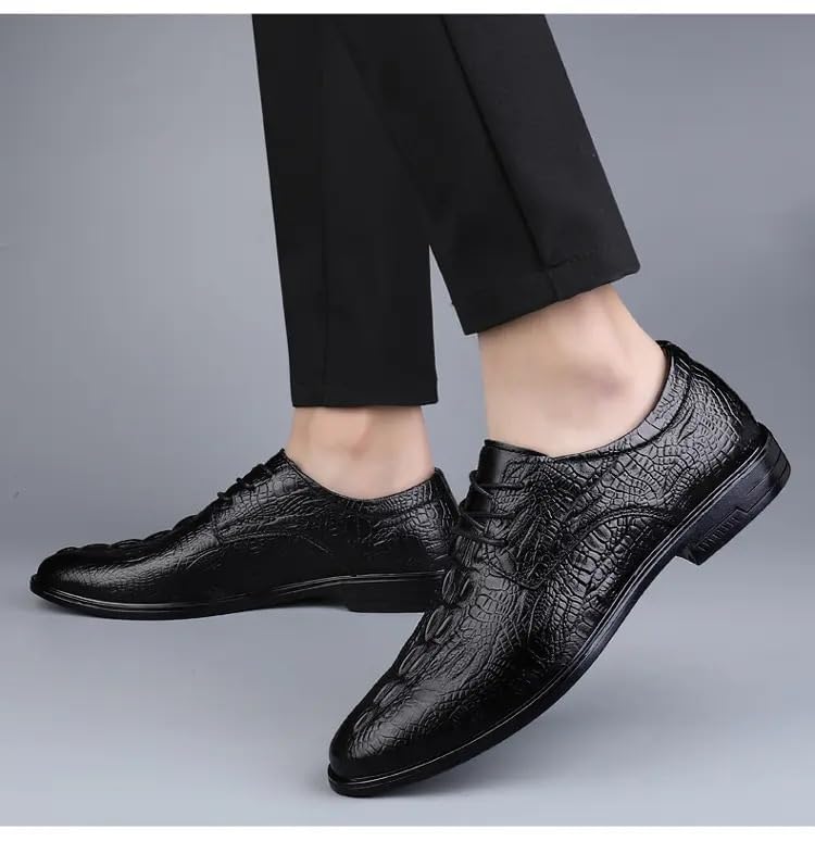 Mens Dress Shoes Mens Leather Classic Cap Toe Oxfords Lace Dress Shoes3