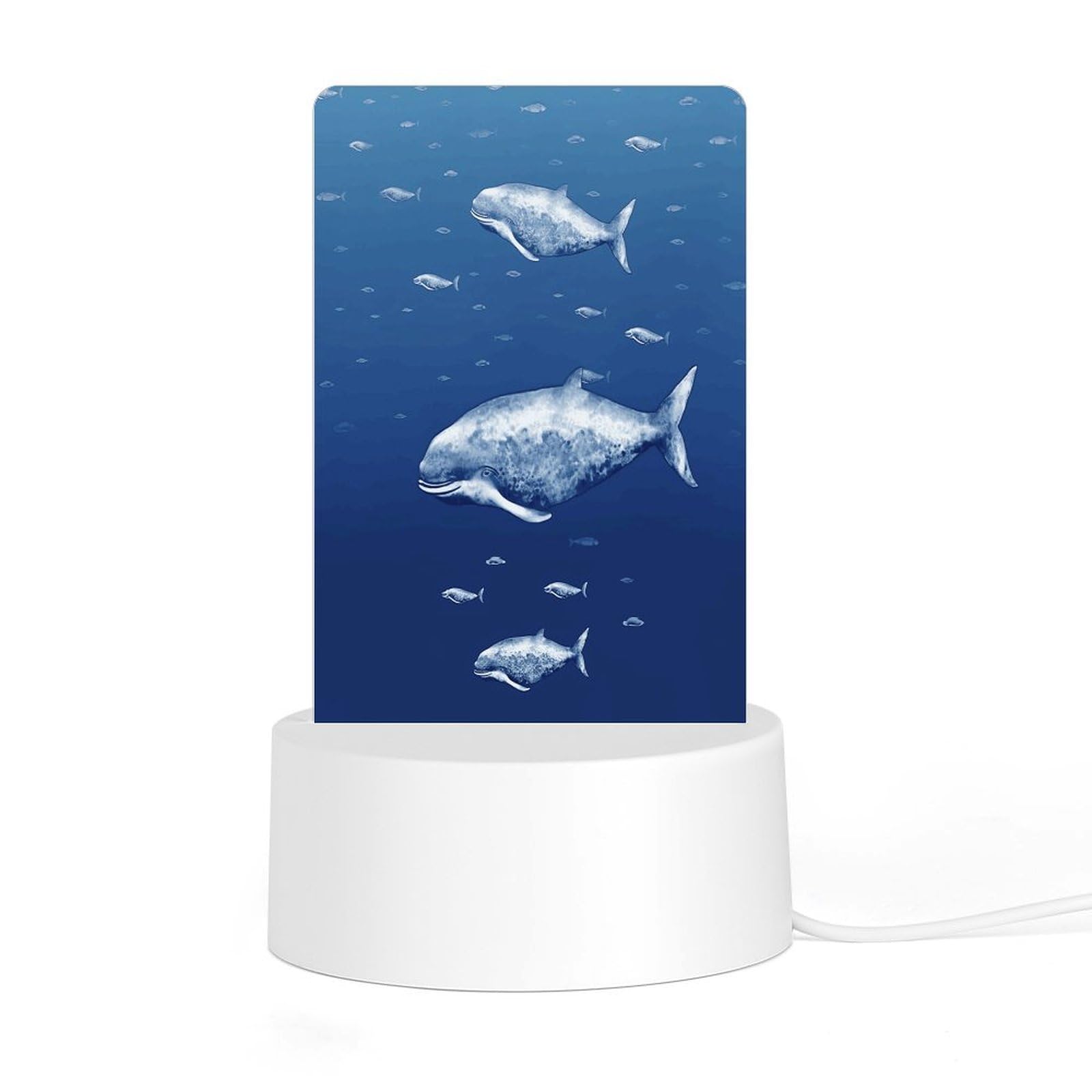 Adfgyerh Style Small Blue Whale Swimming Night Light Acrylic Material Easy Installation, Home Decor Usb Interface Power Supply, Lamp For Restaurant Bar Cafe Room Decor