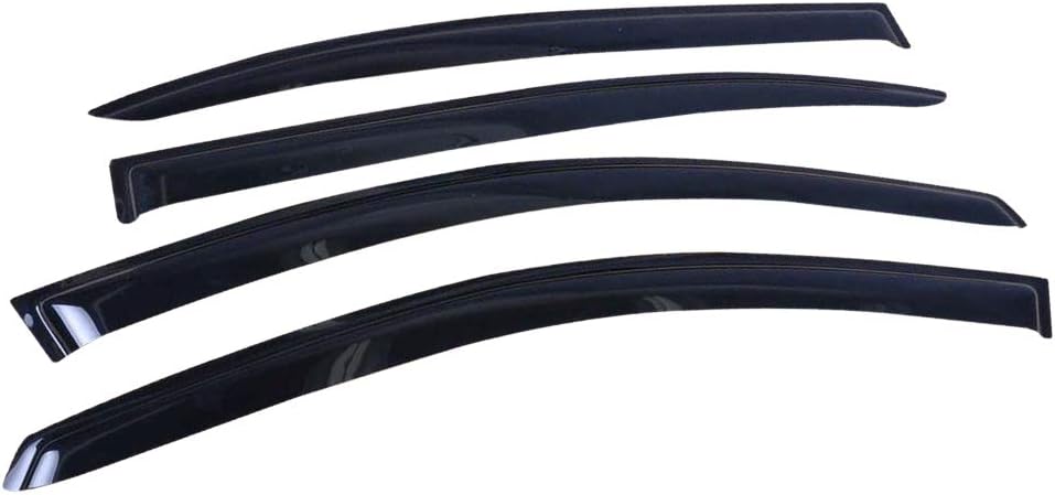 IKON MOTORSPORTS Tape On External Window Visor, Compatible with 2008-2012 Honda Accord 4 Door, Slim Style Acrylic Smoke Tinted & Semi-Transparent Sun Rain Wind Guards Shield Vent