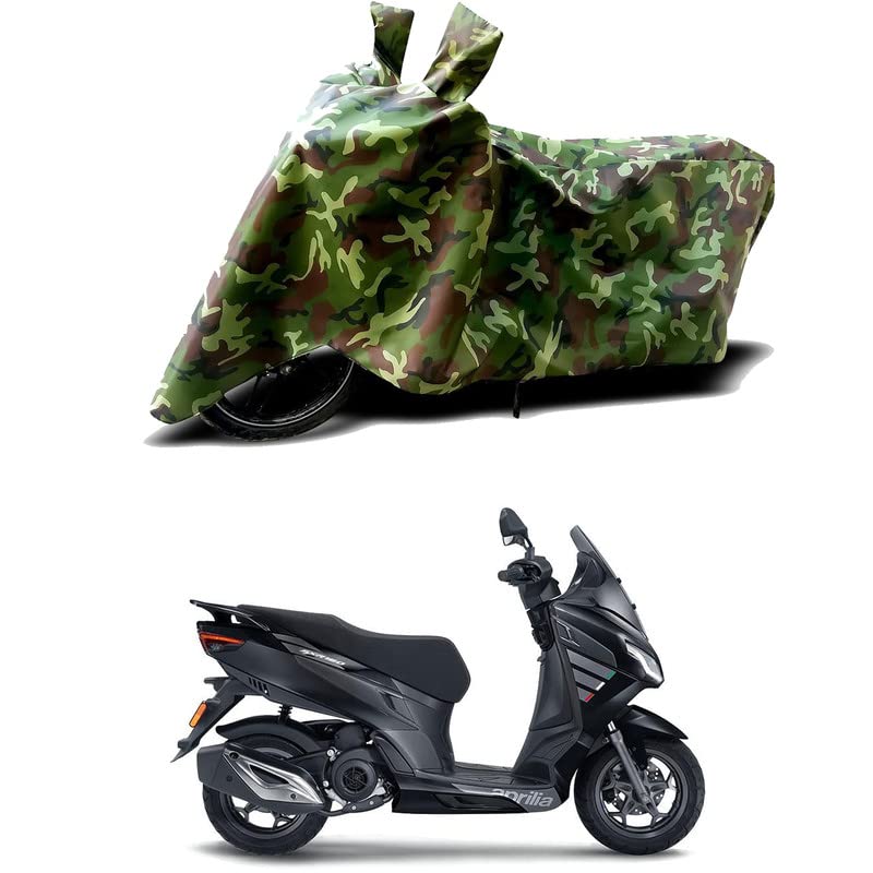 Image of 100% Water Resistant Full Bike Scooty Two Wheeler Body Cover Compatible for Aprilia SXR 160 /UV-Rays /Heat Protection /Birds Dropping /Scratchproof /Dust Proof /Waterproof /All Varients[Green MJ]