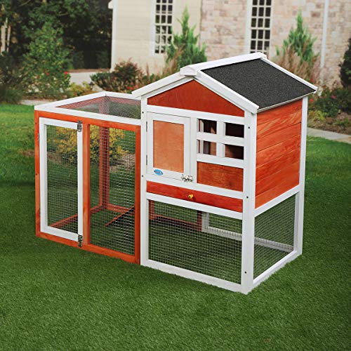 COZIWOW 47\"×21\"×37\" Indoor Outdoor Wooden Large Small Animal Hutch,Pets Crate House for Rabbit Bunny Cage Dog Cat Squirrel Hamster Hedgehog Guinea Pig Habitat Chicken Coop