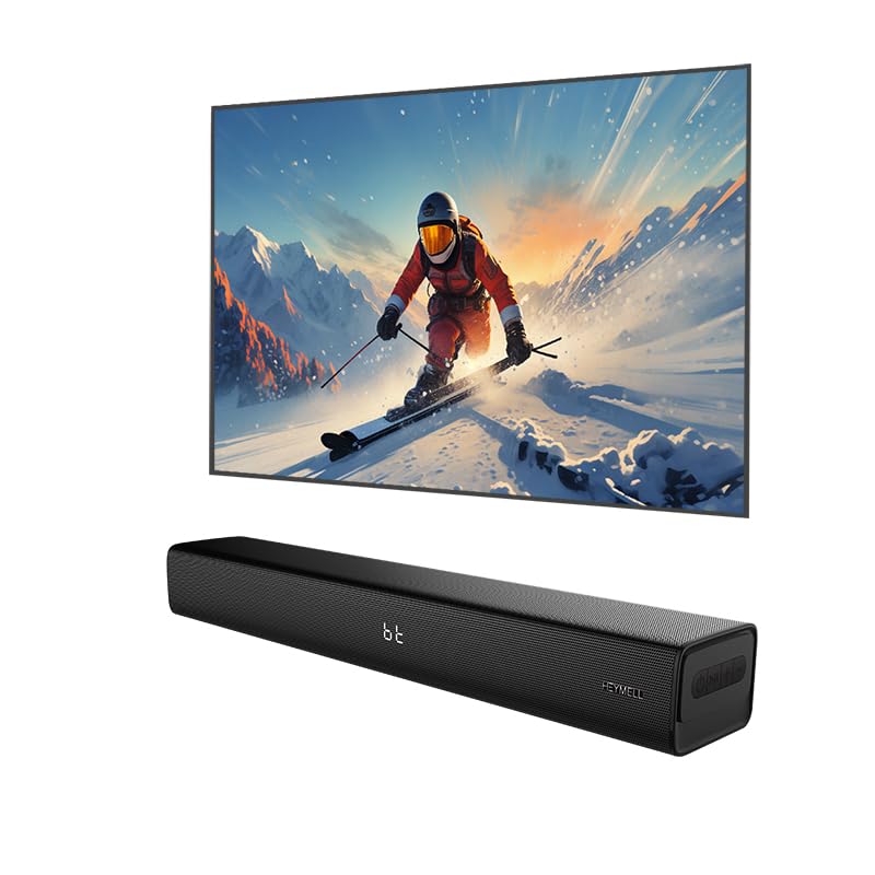 Heymell 60 cm, 2,1 ch, 120 W, piccola soundbar Bluetooth per dispositivi TV con subwoofer,...