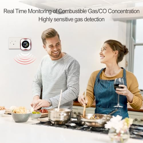 Carbon-Monoxide-and-Natural-Gas-Detector-Plug-in-Wall-WESHLGD-Combination-Carbon-Monoxide-and-Gas-Detector-4-in-1-CO-and-Gas-Detector-for-HomeKitchenCO-Gas-Alarm-with-Temperature-Humidity