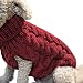 Petyoung Hundepullover Weste Warmer Mantel Haustier weiche Strickwolle Winter Pullover gestrickt Häkeln Mantel Kleidung für kleine mittlere Hunde (M, Rot)
