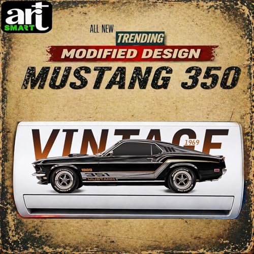 Image of Art Smart Mustang GT Racing Car Air Conditioner Sticker, High Quality Vinyl, HD Gloss Finish, 24 Inches, for Indoor (Black) (VINTAGEMUSTANG)