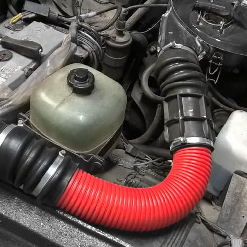 Image of 3 Inch Cold Air Intake Pipe: Universal Flexible Duct with Length from 10 inch to 40 inch for Customize Air Intake System Hose Tube (Red)