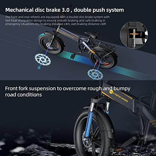 A Dece Oasis equipped with rear racks and fenders, ADO A20FXE electric bike for adults men 20 * 4.0 Fat tyres E bike… - Image 4