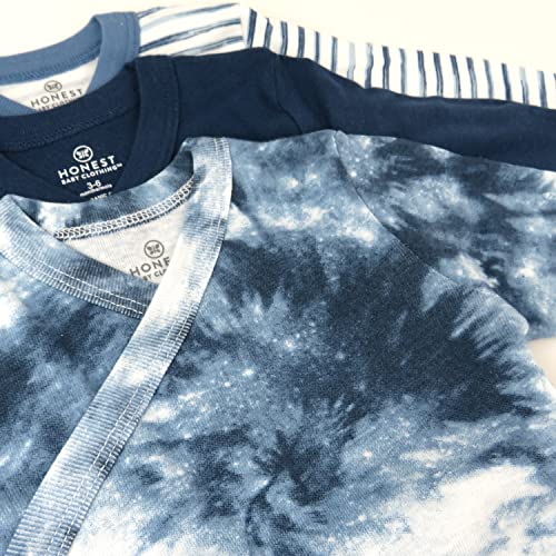 Image of HonestBaby Baby 3-Pack Organic Cotton Long Sleeve Side-snap Kimono Bodysuits