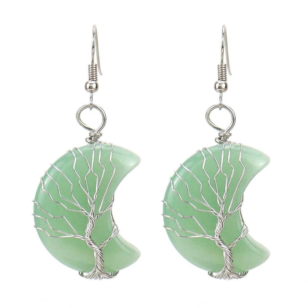 Orecchini con perline di avventurina verde / Fortuna e prosperità / Chakra del cuore / Collezione di cristalli / Pietra verde naturale / Minerale di gemma di roccia grezza - Italia