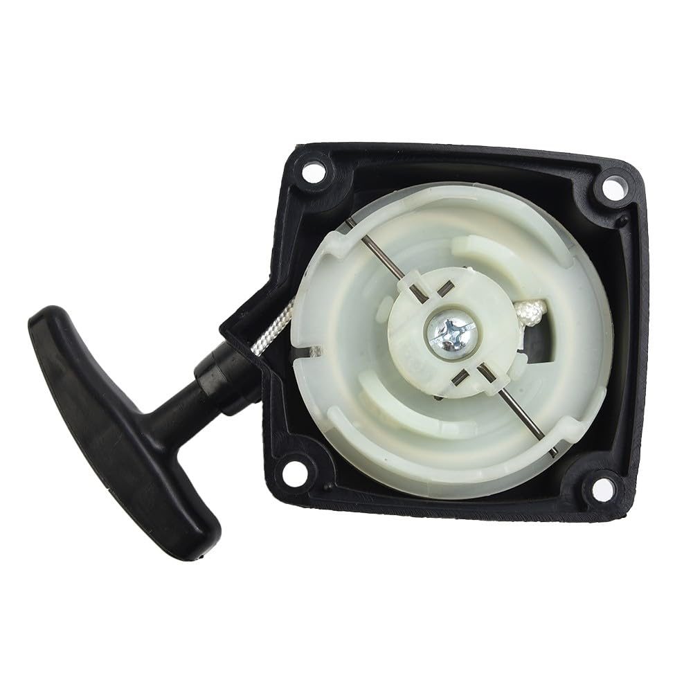 Arrancador de cuerda de extracción para cortacésped y riego de césped, resistente dispositivo de arranque de plástico ABS, fácil de tirar para jardineros, color negro, 1 unidad