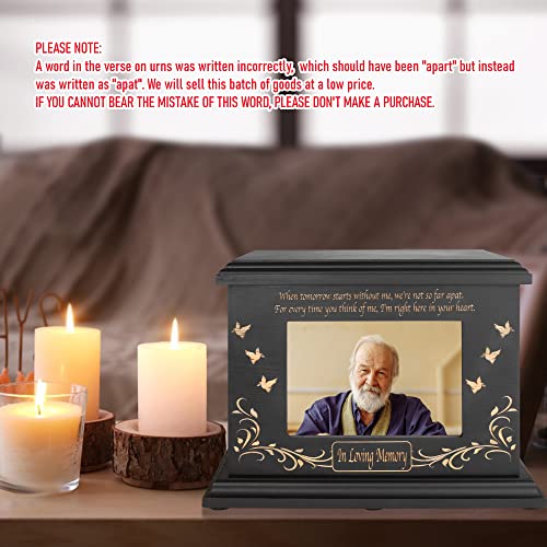 Dgdcdv Cremation Memorial Urns For Human Ashes Adult Male Female, Wooden Picture Frame Urns Box And Casket For Ashes Men Women Child, Large Burial Funeral Urns For Ashes, Holds Up To 250 Lbs (Black) #TOP3