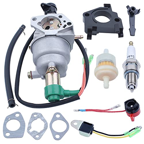 Zkqlzoqi Carburetor Solenoid For Honda Gx390 188F 13Hp Gx340 11Hp Generator 16100-Z5R-743, Carburetor, Carburetor Gaskets Kit (As Picture), Fuel Filter, Spark Plug, Kill Switch #TOP1