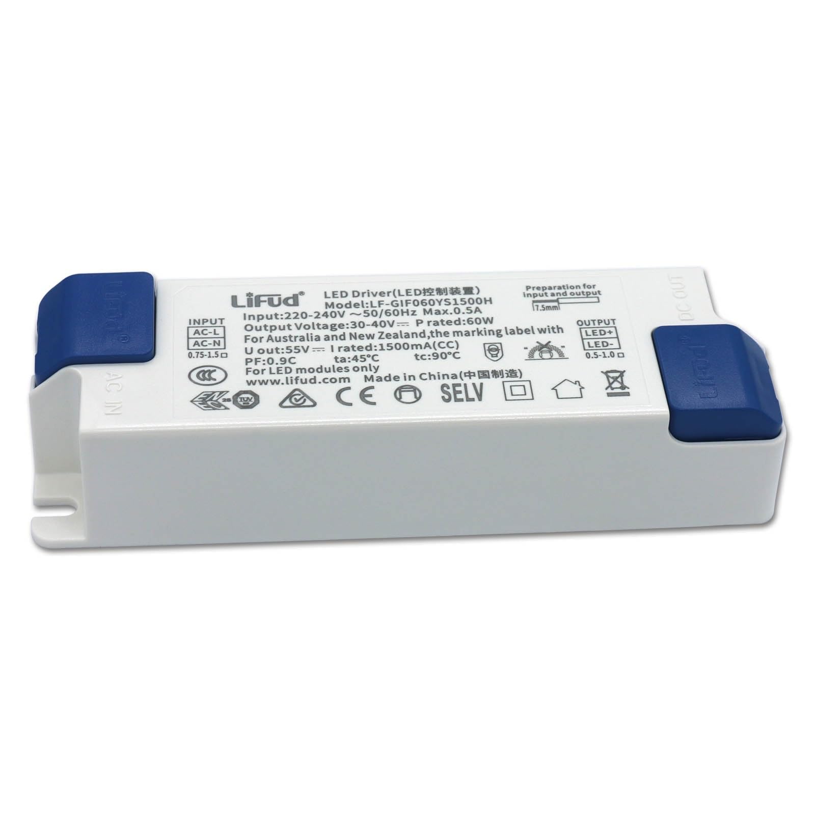 Pilote de lampe LED 60W DC30-40V adaptateur alimentation AC220-240V courant 1500mA