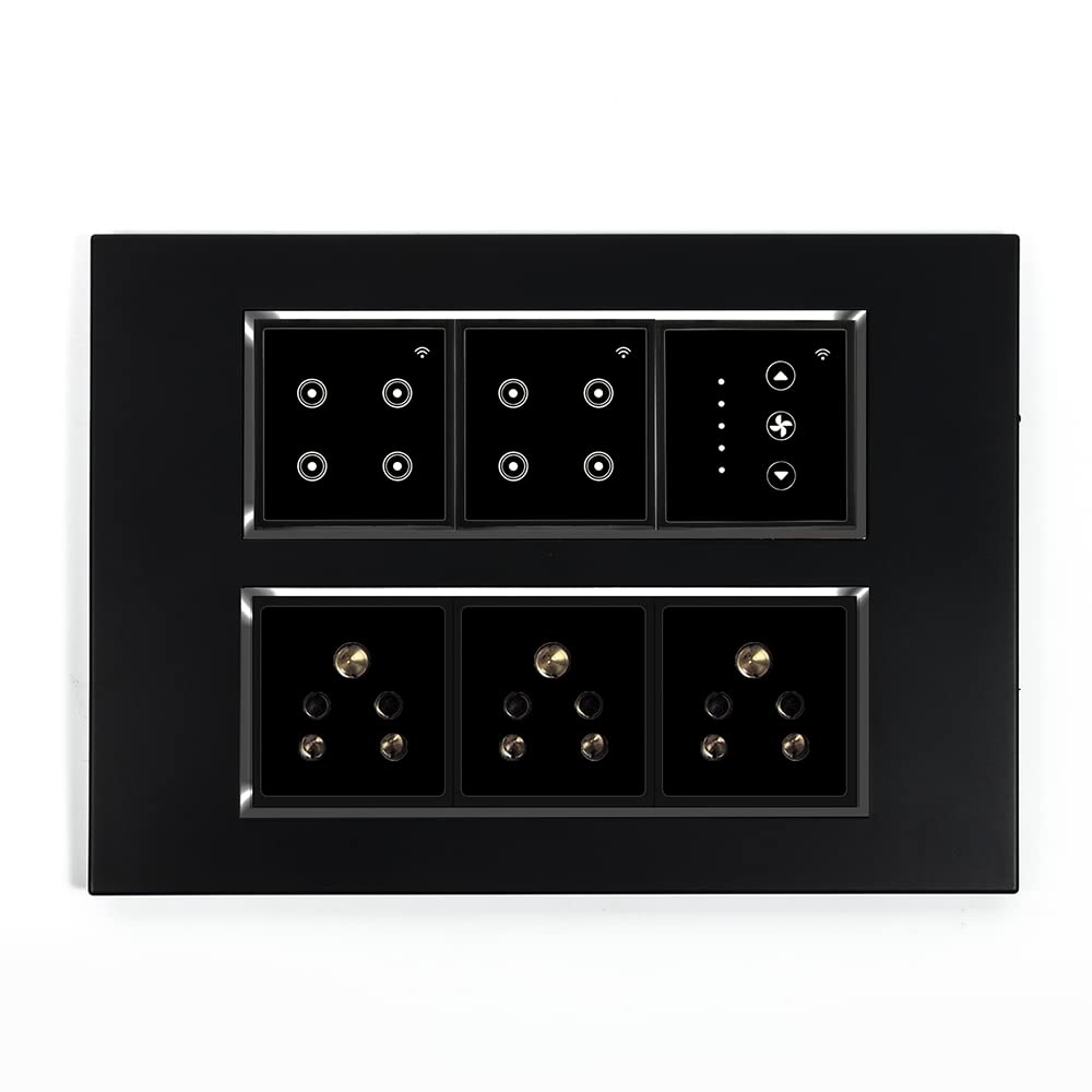 L&G 12 Module Smart Switch Board | 5 Smart Switch Control, 1 Smart Fan Control, 3 Socket | (Compatible with Alexa, Compatible With OK Google & SIRI Shortcut) (Size: 12M - 220 x 160 x 45 mm)-image-16