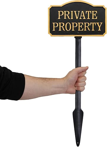 Miniatura 2 de SmartSign Placa de declaración GardenBoss de 5.75 x 9.5 pulgadas con estaca de césped de 21 pulgadas, aluminio inoxidable de 375 mil, negro y