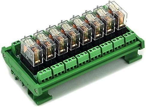 Electronics-Salon DIN Rail Mount AC/DC 24V Control 8 SPDT 16Amp Pluggable Power Relay Module, G2R-1-E