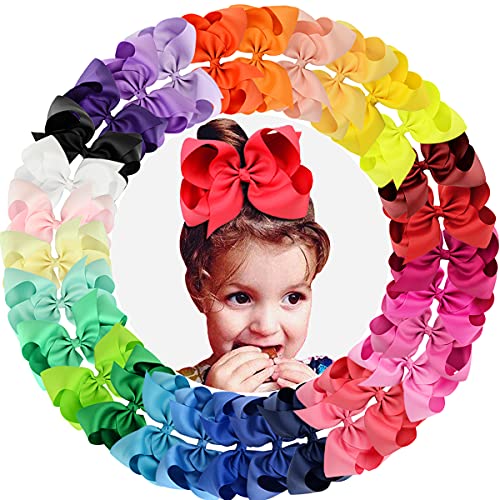 30pcs Big 6″ Hair Bows Clips Solid Color Grosgrain Ribbon Larger Hair Bows Alligator Clips Hair Accessories for Baby Girls Infants Toddlers Kids Teens Little Girls 30pcs Big 6″ Hair Bows Clips Solid Color Grosgrain Ribbon Larger Hair Bows Alligator Clips Hair Accessories for Baby Girls Infants Toddlers Kids Teens Little Girls
