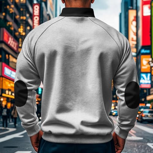 Pull à fermeture éclair 1/4 homme vêtement manches longues col Henley