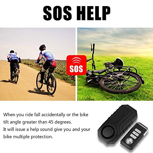 Delaman Bike Alarm Lock Wireless Anti-Theft Remote Control Alarm, Bicycle Alarm Safety Lock, Motorbike Vehicle Burglar Alarm Siren