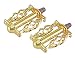 Lowrider Gold Twisted Bike Pedals with Cage 1/2". Works on 1 Piece cranks. Sold as a Pair. Bike Part for Cruiser, BMX, Trike, Bicycle Parts