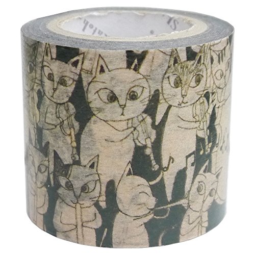 シール堂 Shinzi Katoh Wideマスキングテープ 猫のオーケストラ ks-mt-11005