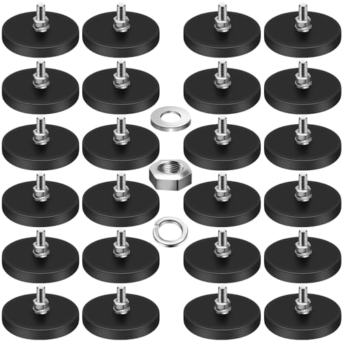Rubber Coated Magnets with M5 Base (24-Pack) 30LBS