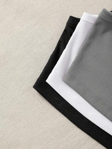Image of Toochki Top for Women | Spandex Crop Tops | Black White Beige Grey | Short | Western | Pack of 3 Combo