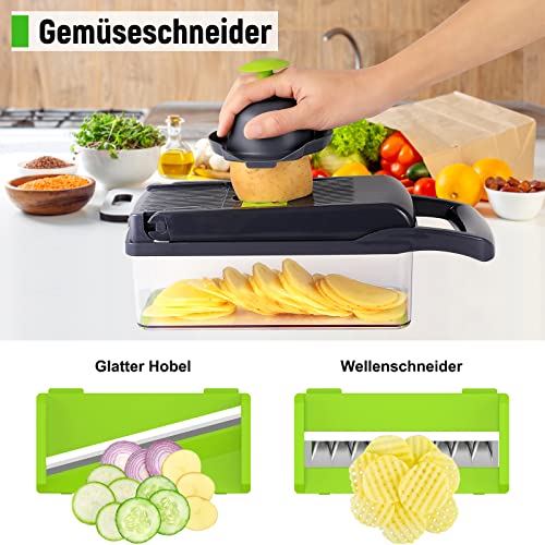 16 In 1 Gemüseschneider, Gemüsehobel mit 7 austauschbaren Klingen – Ansicht 6