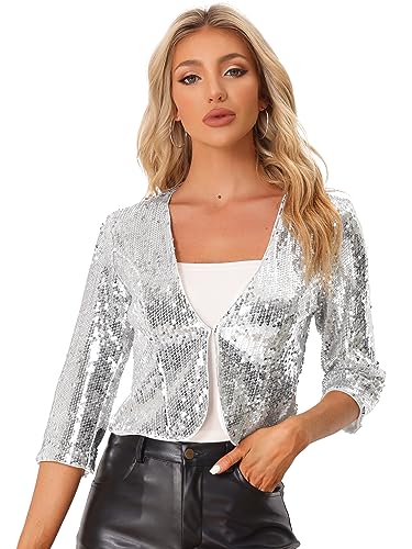 Blazer sequin femmes paillettes brillant veste cocktail soirée