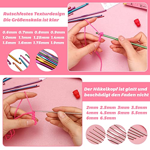 Ruasol Häkelnadel-Set 60-teilig: Ergonomische Stricknadeln & Zubehör für Anfänger – Bild 3