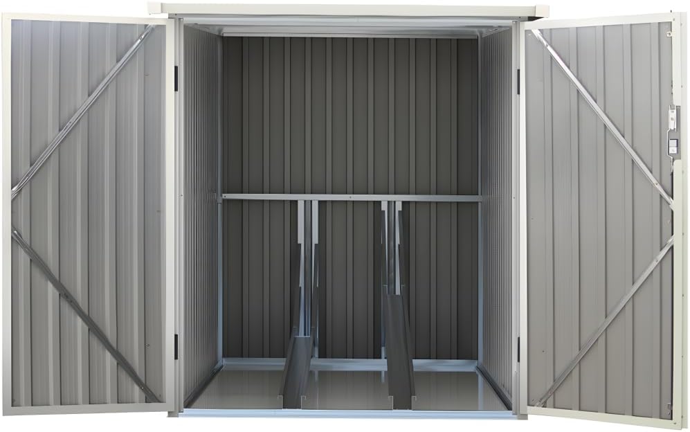 Diagram showing dimensions of the bicycle shed