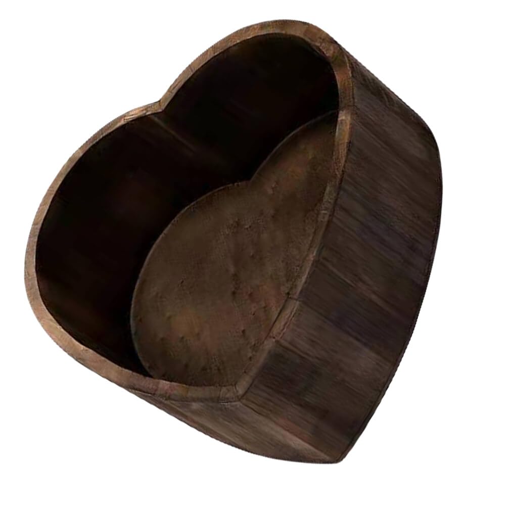 1pc Heart Shaped Baby Wooden Photography Newborn Studio Posing Box Photo Shoot Prop（Deep coffee ）