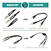immagine 4Kingtop 【2 Pack】 Splitter Cuffie Microfono a 4 Pin da 3.5mm a Dual 3.5mm a 3 Pin Femmina - Maschio Spinotto Jack 3.5 Maschio Spinotto Audio per PC