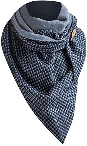 Eholder Schal Damen Dreieck Groß Elegant Herbstschal Winterschal Karo Tartan Herbstschal Weich Scarf (Blau) Cover