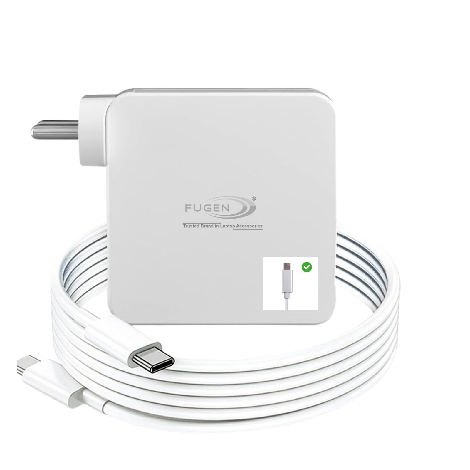 Fugen Laptop Charging Power Adapter 87W USB C (USB 3.1) Compatible for 13 14 15-inch MacBook Pro Models introduced in 2016 or Later,for MacBook Air After 2018, USB C to C Power Cord Supply-image-21