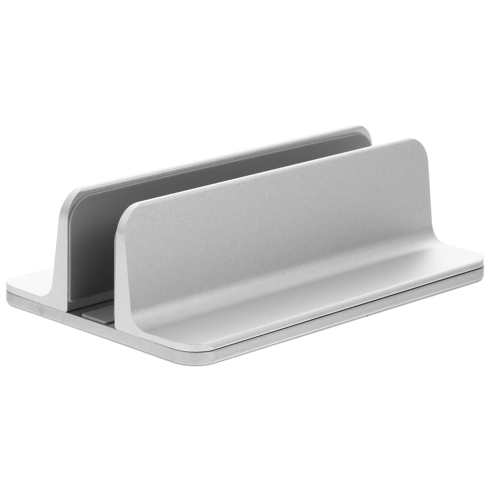 KALLORY Supporto Verticale per Laptop e Tablet in Lega di Alluminio Regolabile Base Antiscivolo in Silicone, Porta Notebook da Scrivania Compatibile Dispositivi di Diverso Spessore