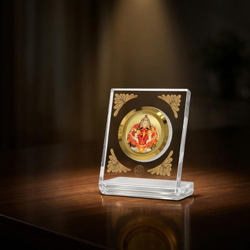 Image of DIVINITI 24K Gold Plated Religious Car Dashboard Frame | Premium God Idol Frame for Car, Home Mandir & Office Table | Spiritual Gift, Decorative Showpiece