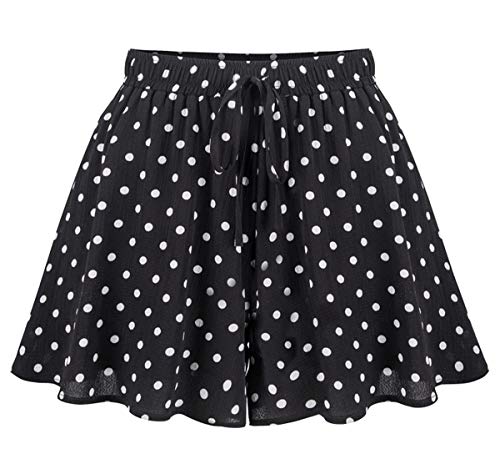 Women's Casual Summer Comfy Culottes Shorts Elastic Waist Wide Le...