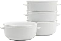 Vista 1 de Everyday White by Fitz and Floyd Juego de 4 cuencos de sopa con mango para chile, 20 onzas, color blanco