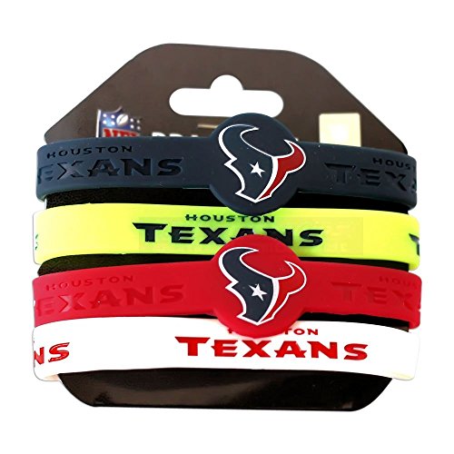 Amico International NFL Houston Texans Silicone Bracelets, 4-Pack