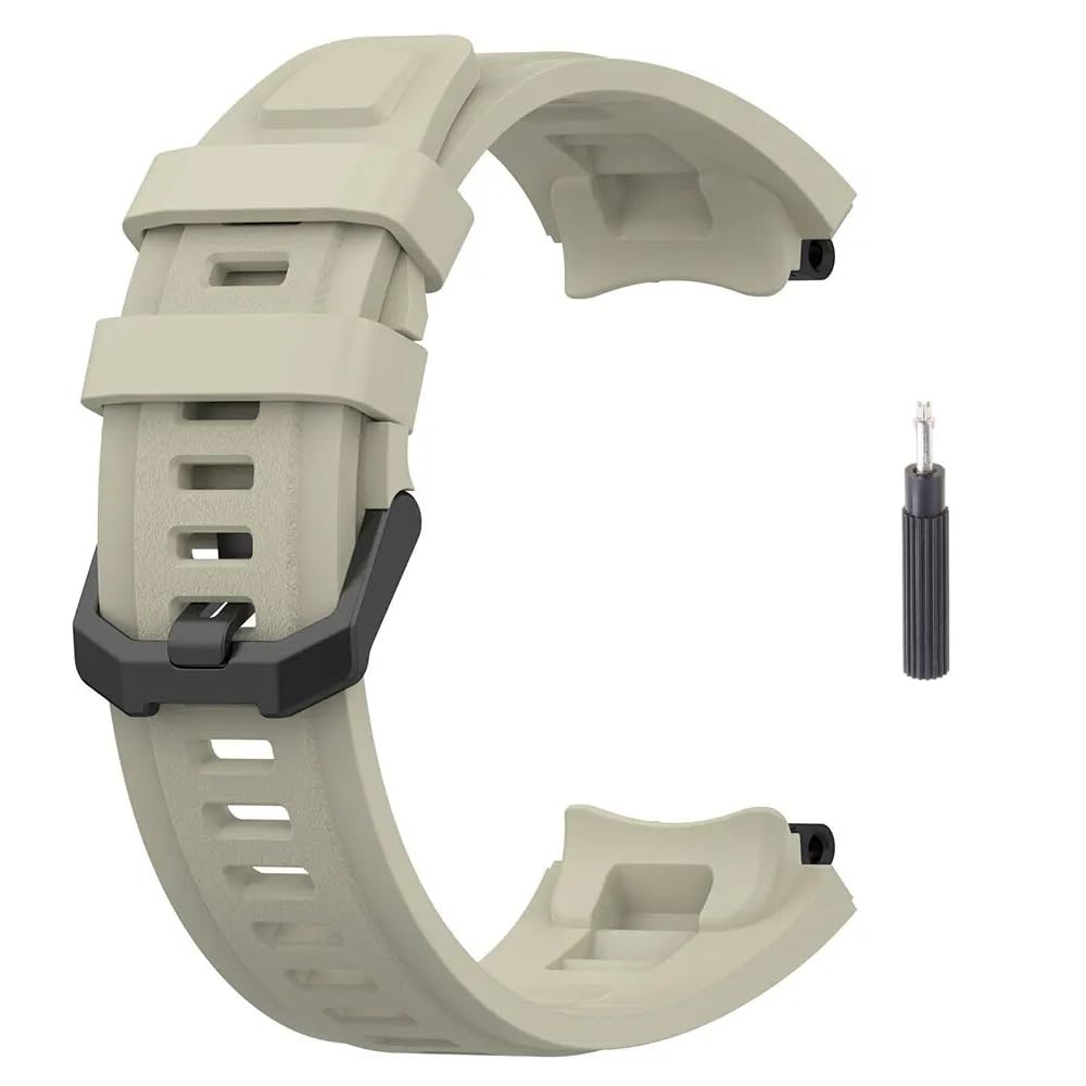 T TECLUSIVE Soft Silicone Strap Band Compatible with Amazfit T-Rex 2 | Adjustable Silicone Rubber Band with Installation Tool for T Rex 2