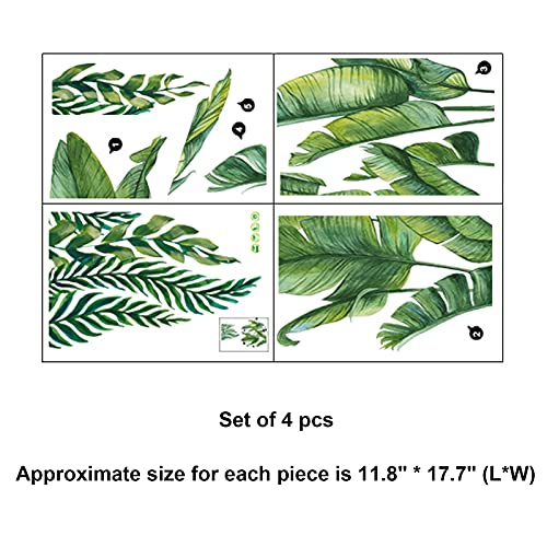 Big Green Leaf Wall Stickers Tropical Plant Leaves Window Decals Decorations Murals Wall Art Decorative Sticker For Kids Living Room Bedroom Nursery Playroom Cute Holiday Jungle Party Decor Supplies #TOP2