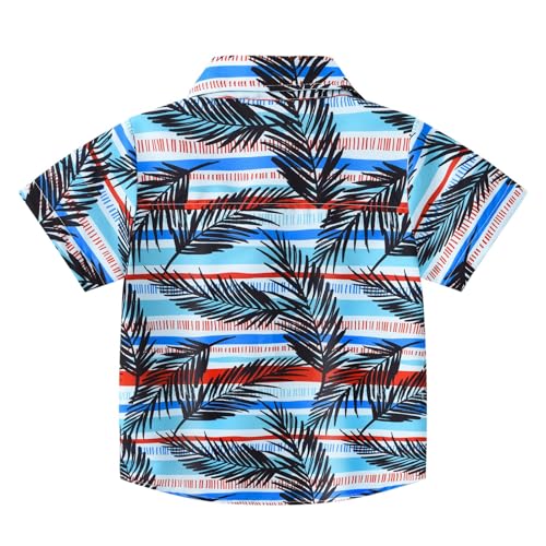Hawaiian Shirts for Boys Short Sleeve Aloha Shirt Cute Tropical Print Tops Button Down Shirts Kids Summer Beach Tops2