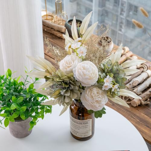 Betylifoy Artificial Flowers Fake Flowers Plants Wedding Bridal Bouquets Faux Dahlia Flower Bouquet Silk Floral Arrangements Faux Spring Flowers for Home Vase Table Party Décor (Da image 7