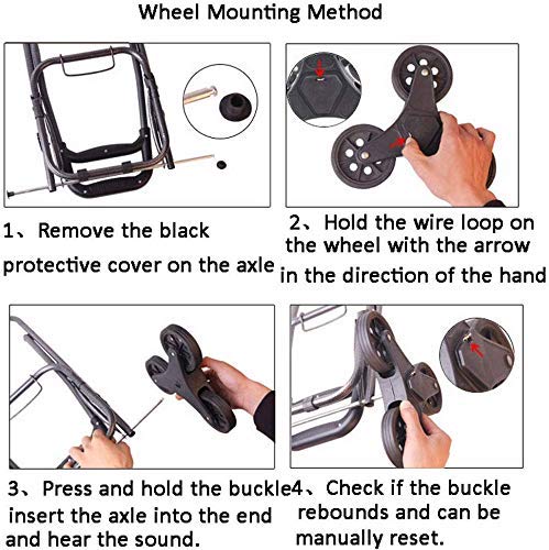 DEE Multifunktions-Einkaufstrolley zum Klettern, Einkaufen, dickes Stahlrohr, Lagerung, Handkarre, rot, 90 cm – Bild 4