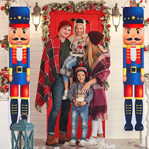 Decorações de Natal Quebra-Nozes, Sinais de Varanda Quebra-Nozes 30 x 179 cm, Banner de Quebra-Nozes