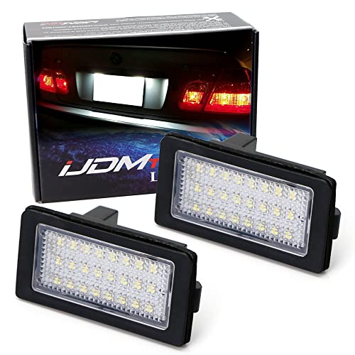 iJDMTOY OEM-Fit 3W Full LED License Plate Light Kit Compatible With 1995-01 BMW E38 7 Series, Powered by 18-SMD Xenon White LED & Can-bus Error Free